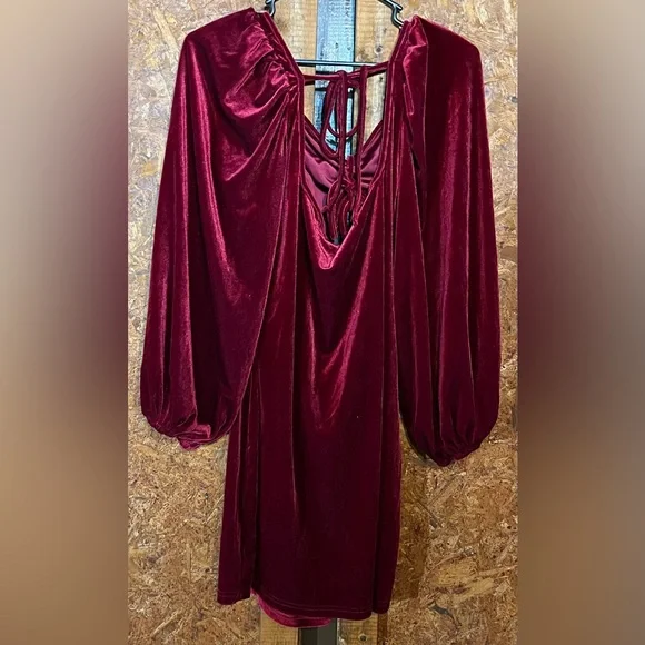 Shein Dresses | Velvet Red Evening Dress by Shein Curve Line 1XL | Color: Pink/Red | Size: XL | Morgan3599's Closet